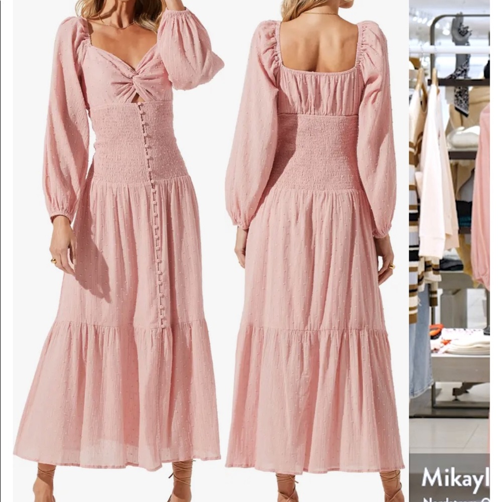 Aster Twist Bust Long Sleeve Midi Dress